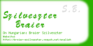 szilveszter braier business card